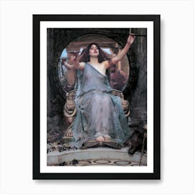 Circe Offering the Cup to Ulysses by John William Waterhouse - Remastered Fine Art HD Print for Mythological Pagan Witch Feature Gallery Wall Powerful Poster