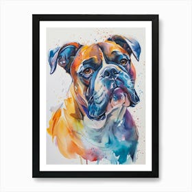 Bulldog Watercolor Painting 1 Art Print