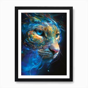 Lion With Blue Eyes Art Print