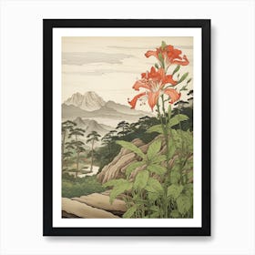 Himeyuri Okinawan Lily Japanese Botanical Illustration Art Print