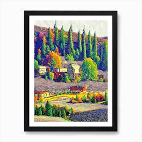 Spokane Valley, City Us  Pointillism Poster