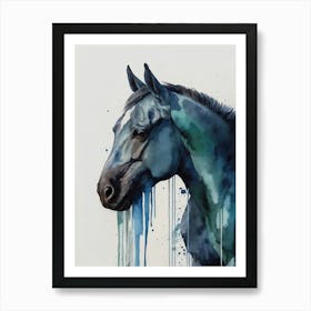 Blue Horse Canvas Print Art Print