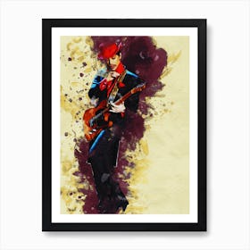 Smudge Of Musician Prince During The 19th Annual Rock And Roll Hall Of Fame Induction Ceremony Art Print