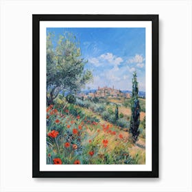 Poppies In Tuscany 3 Art Print