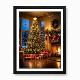 Christmas Tree In The Living Room 142 Art Print