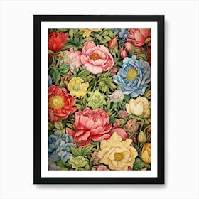 Floral Wallpaper 306 Art Print