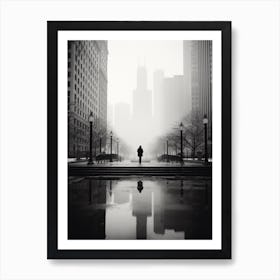 Chicago, Black And White Analogue Photograph 1 Art Print