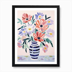 A Vase With Anemone, Flower Bouquet 1 Art Print