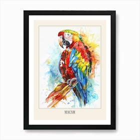 Macaw Colourful Watercolour 2 Poster Art Print