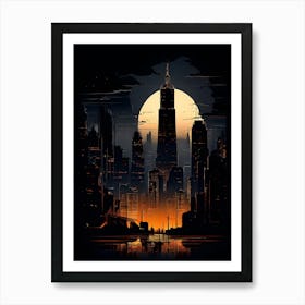 Cityscape At Night Art Print