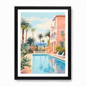 French Riviera Mansion With A Pool 2 Art Print