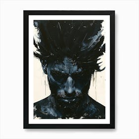 Whimsical Dark Feathers Man 3 Art Print