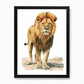 Barbary Lion Hunting 1 Art Print