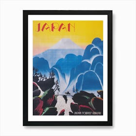 Japan Vintage Travel Poster, Mt. Fuji, Colorful Art Art Print