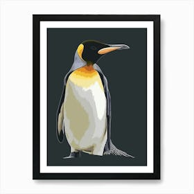 King Penguin King George Island Minimalist Illustration 4 Art Print