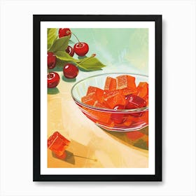 Cherry Red Jelly Cubes Vintage Advertisement Art Print