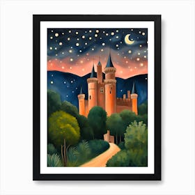 Castle At Night Art Print