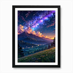 Night Sky Anime aesthetic 27 Art Print