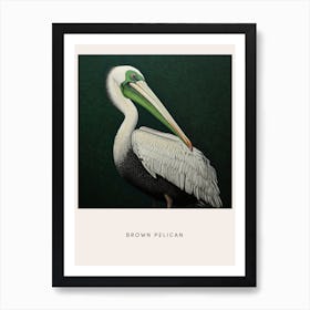 Ohara Koson Inspired Bird Painting Brown Pelican 1 Poster Art Print