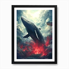 Whale In The Sky 3 Art Print