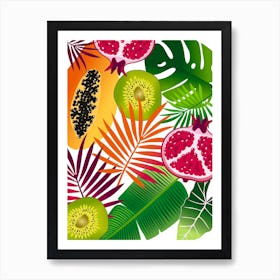 Tropical Fruit and Leaves Art Print