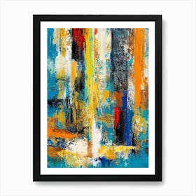 Abstract Painting, Acrylic On Canvas, Blue Color Art Print