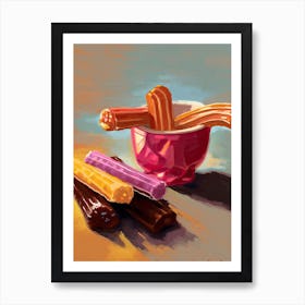 Churros Oil Painting Art Print