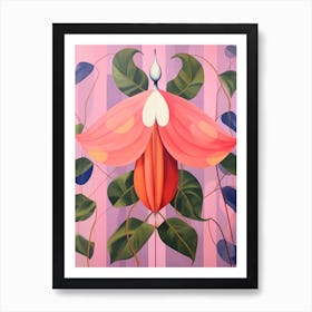 Fuchsia 1 Hilma Af Klint Inspired Pastel Flower Painting Art Print