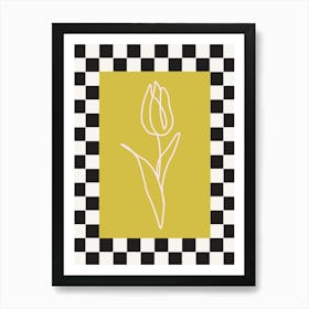 Modern Checkered Flower Poster  7 Art Print