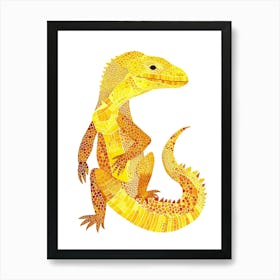Yellow Komodo Dragon 2 Art Print