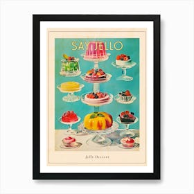 Jelly Dessert Platter Retro Collage 5 Poster Art Print