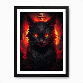 Black Cat With Red Eyes 1 Art Print