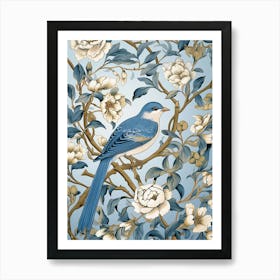 Blue Bird On A Branch 2 Art Print