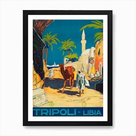 Tripoli, Libia, Vintage Travel Poster Art Print