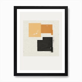 'Black And Orange' Abstract Paper Art Print