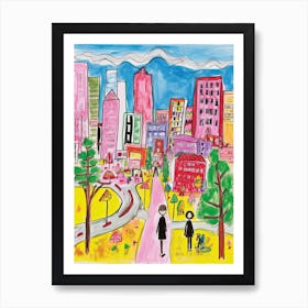 Seoul, Dreamy Storybook Illustration 3 Art Print