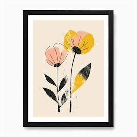 Sacramento Flower Market Boho Minimalist Style Art Print