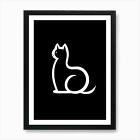 Minimalist Sketch Cat Line Drawing 3 Art Print