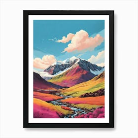 Ben Vorlich Scotland Colourful Mountain Illustration 1 2 Art Print