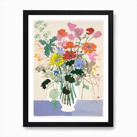 Wild Flowers Bouquet Flower Illustration 8 Art Print