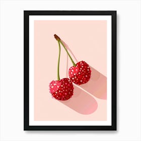 Two Cherries Art Print