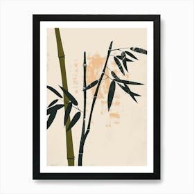 Bamboo Plant Minimalist Illustration 3 Art Print