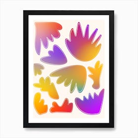 Abstract Gradient Matisse Inspired Cutouts Art Print