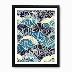 Asian Wave Pattern, Matisse style Art Print
