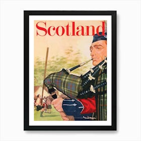 Scotland, Piper With His Instrument Art Print