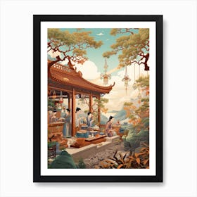 Chinese Tea Culture Vintage Illustration 5 Art Print