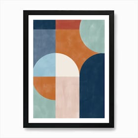 Abstract Geometric Blue Navy Painting No.1 Art Print