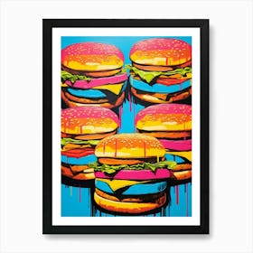 Burger Paint Drip Pop Art 1 Art Print