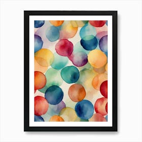 Watercolor Circles 3 Art Print