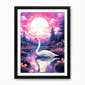 Swan On The Lake Art Print